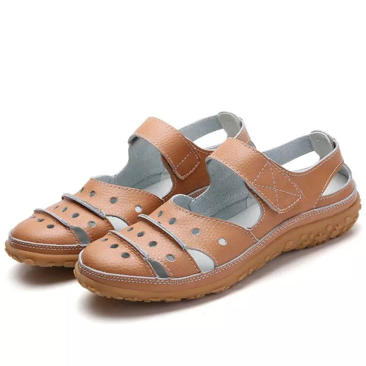 Sandale orthopedique respirante en cuir et semelle anti-dérapante Podoways 36 Chocolate