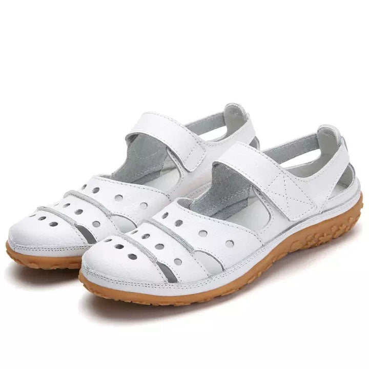 Sandale orthopedique respirante en cuir et semelle anti-dérapante Podoways 36 Blanc