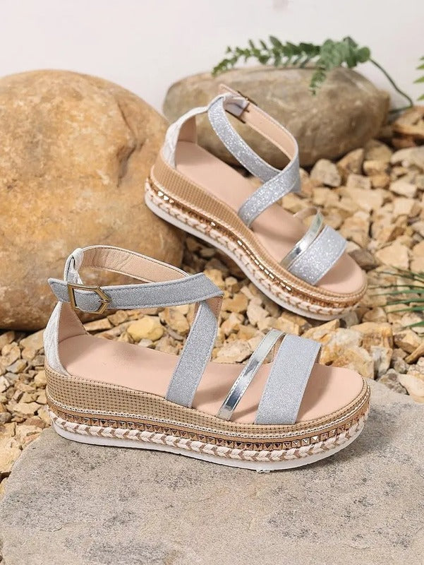 Sandales dorées pour pieds larges Podoways