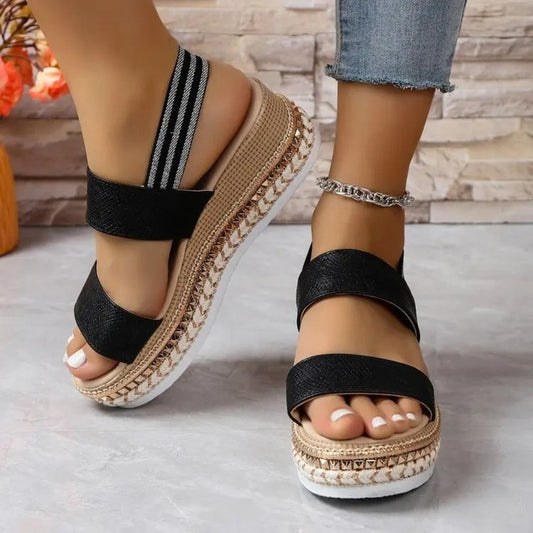 Sandales dorées pour pieds larges Podoways 36 Black