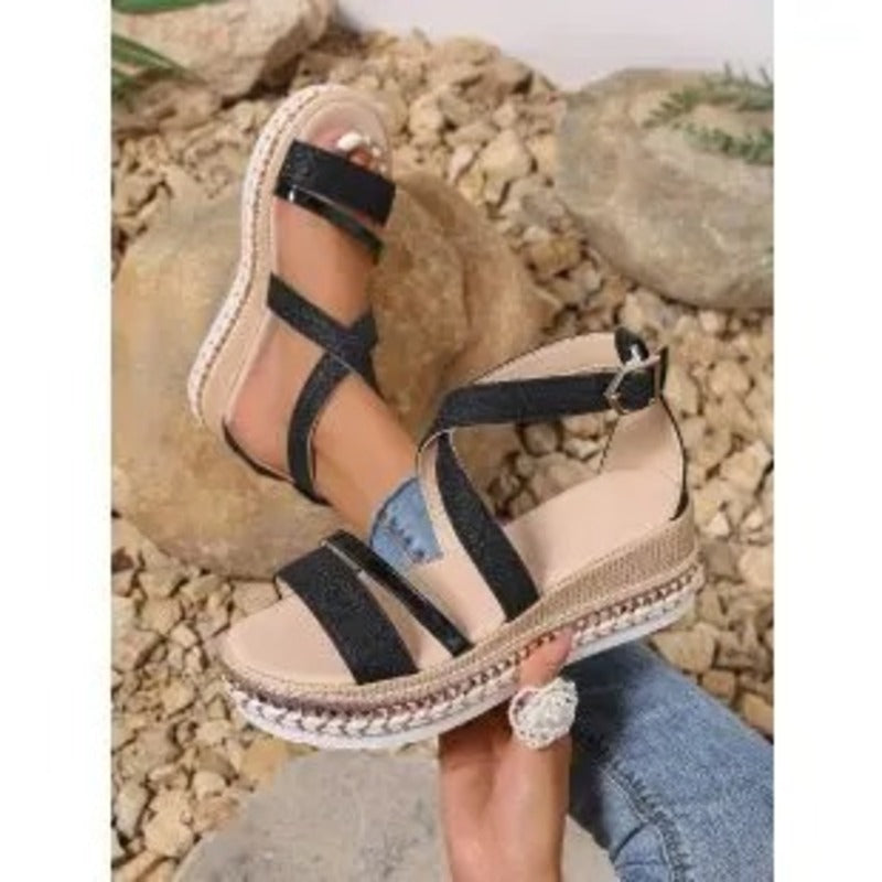 Sandales dorées pour pieds larges Podoways