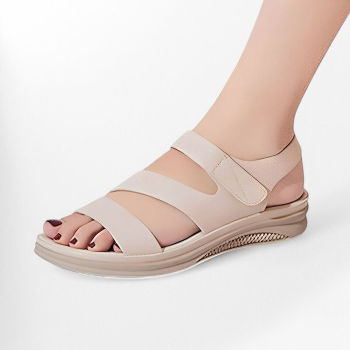 Sandales femme grande largeur à scratch Podoways 36 Wheat