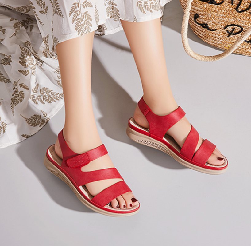 Sandales femme grande largeur à scratch Podoways