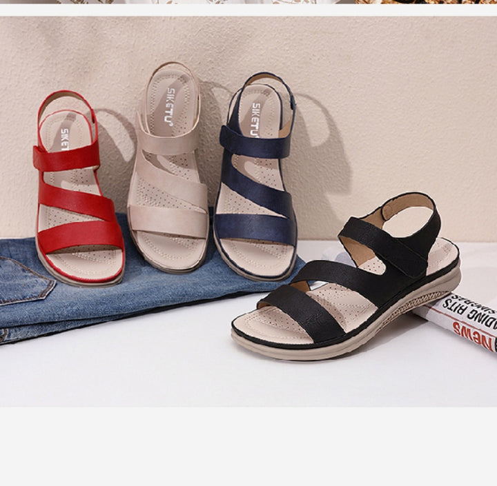 Sandales femme grande largeur à scratch Podoways