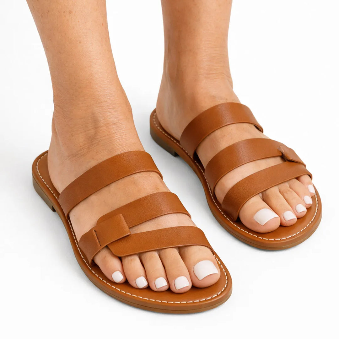 Sandales femme élégantes au style grec Podoways 36 Chocolate