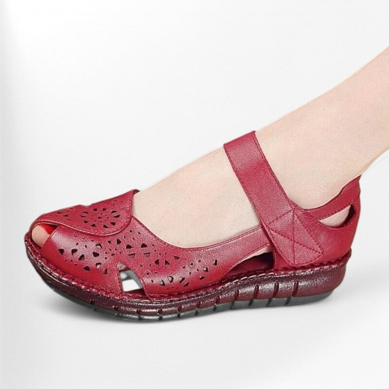 Sandales femme à scratch d'été Podoways 35 DarkRed