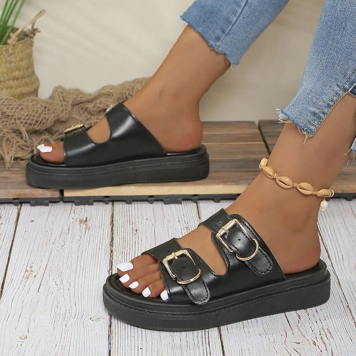 Sandales femme en cuir confortables et compensées Podoways