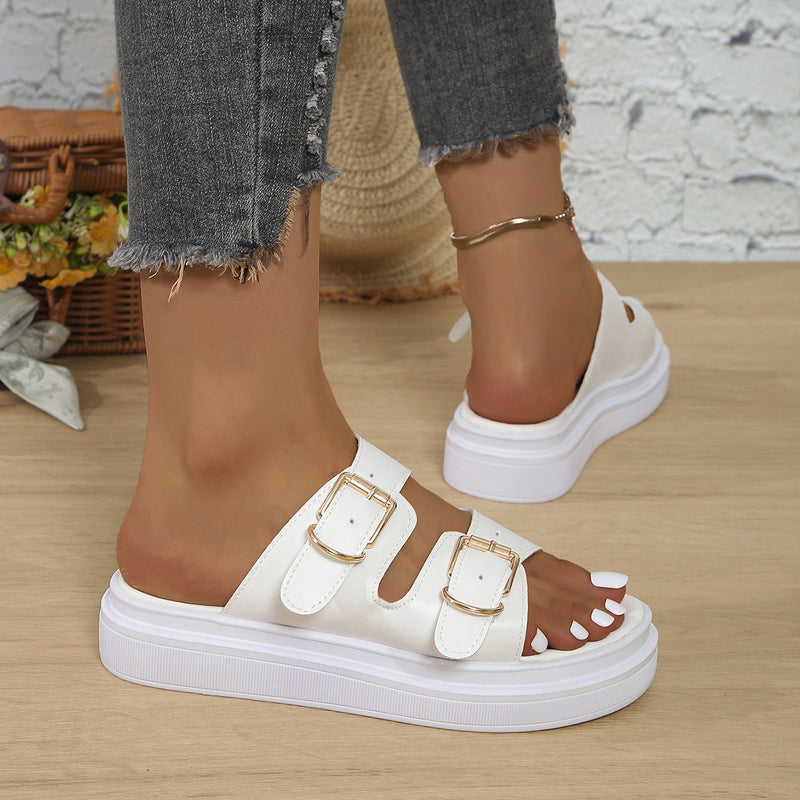 Sandales femme en cuir confortables et compensées Podoways