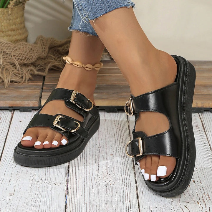 Sandales femme en cuir confortables et compensées Podoways