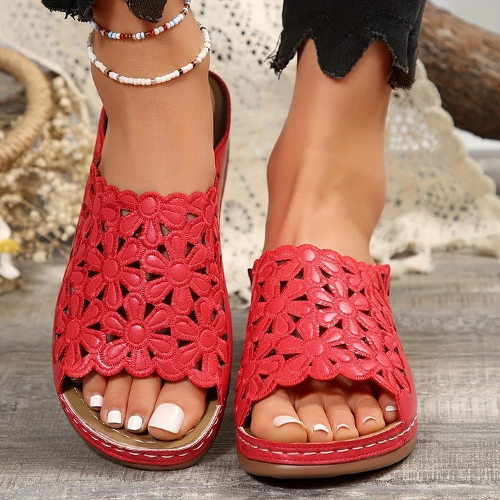 Sandales plates femmes Podoways 36 Red