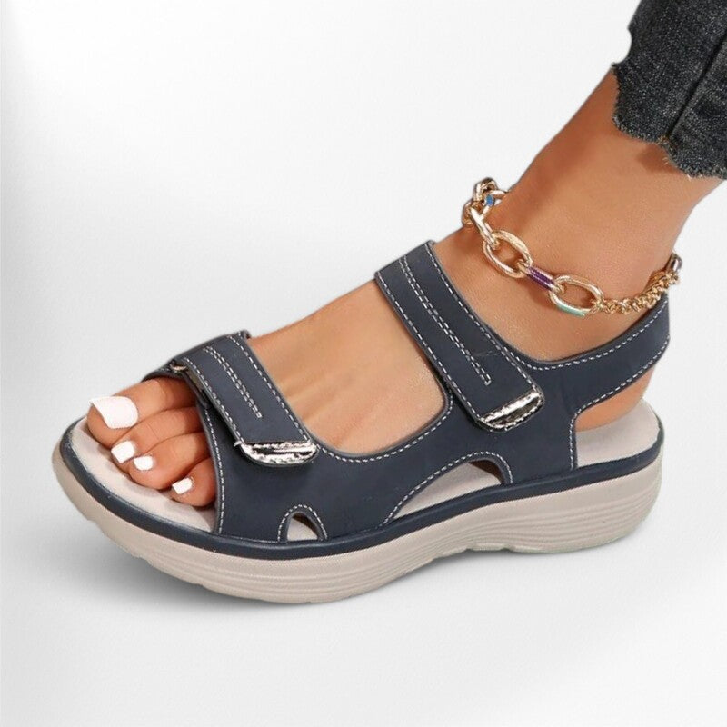 Sandales à scratch pour femmes avec une grande largeur - spécial liquidation Podoways 39 MidnightBlue