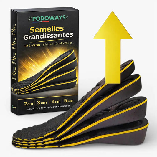 Semelles Rehaussantes | +2 à +5 cm de Hauteur Semelles Orthopédiques PODOWAYS