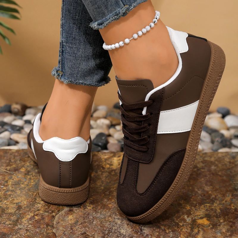 Sneakers femme marron – design rétro & intemporel Podoways