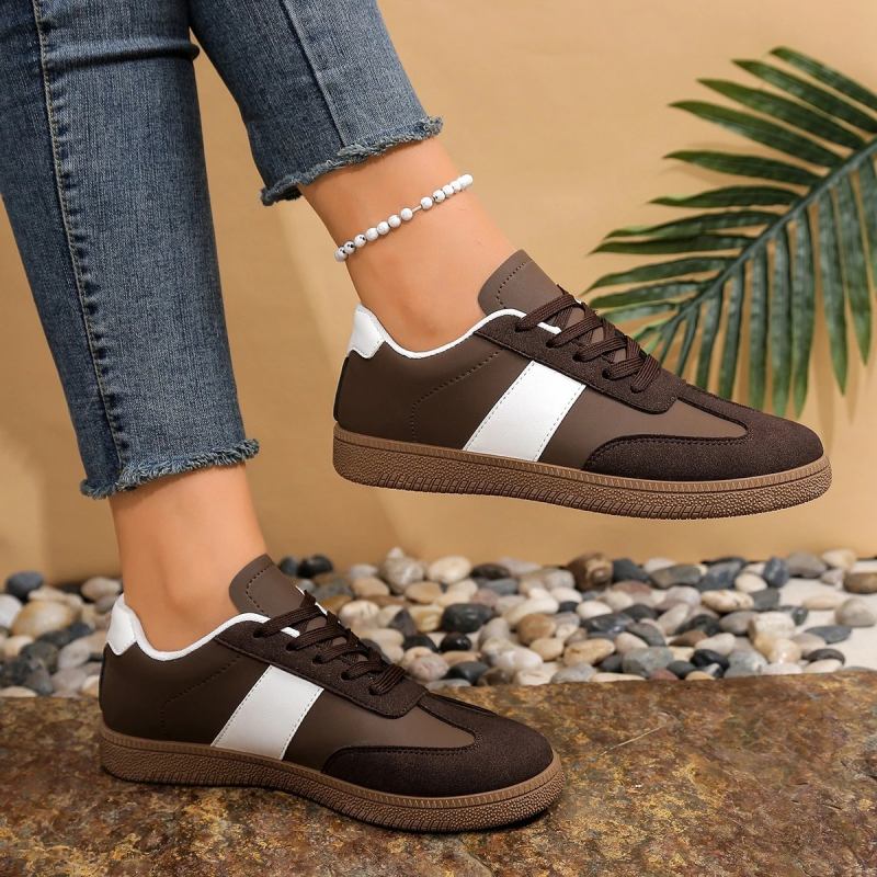 Sneakers femme marron – design rétro & intemporel Podoways