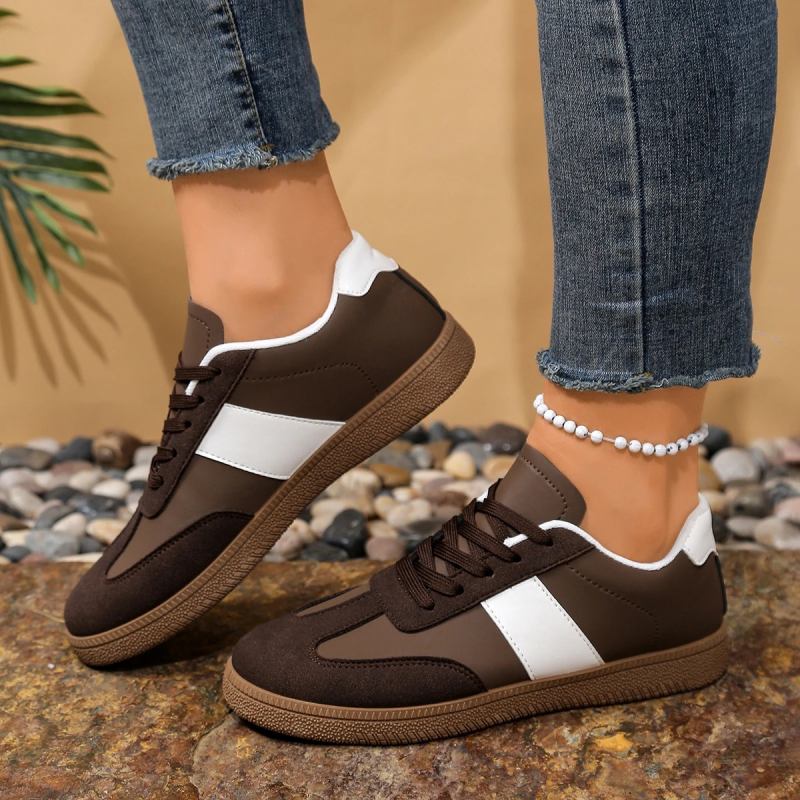 Sneakers femme marron – design rétro & intemporel Podoways