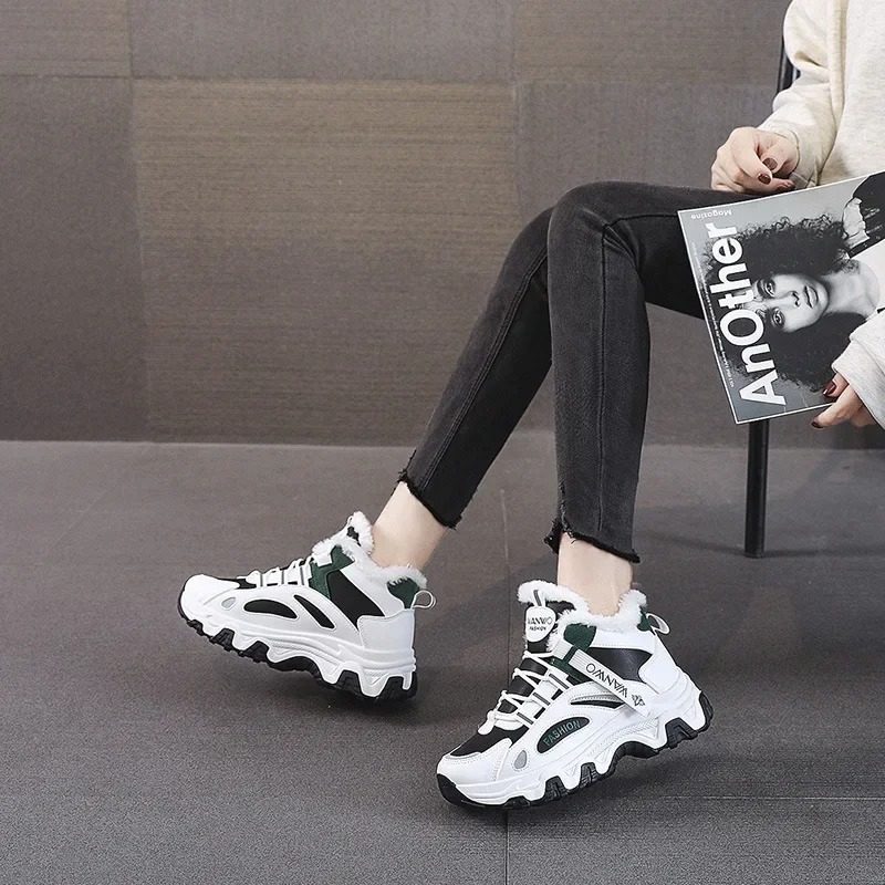 Sneakers montantes fourrées femme Podoways