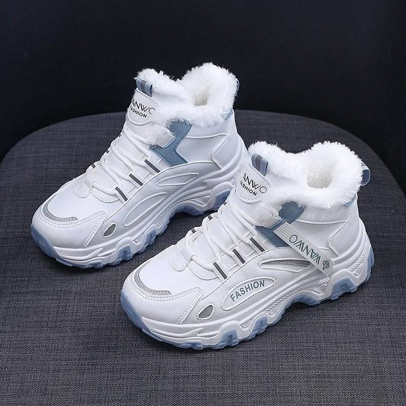 Sneakers montantes fourrées femme Podoways 35 LightSkyBlue