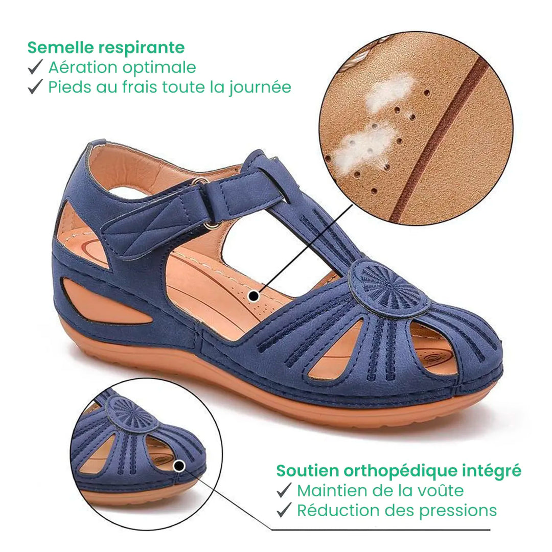 Sandales Orthopédiques Cuir pour femmes Semelles Orthopédiques PODOWAYS